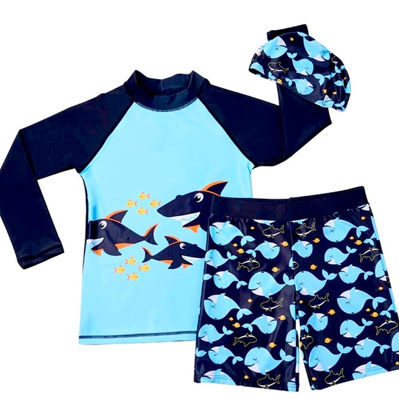 Other - 3 pcs swimming suits size 7 year old boy